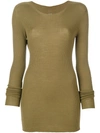 Rick Owens Ribbed Round Neck Sweater
