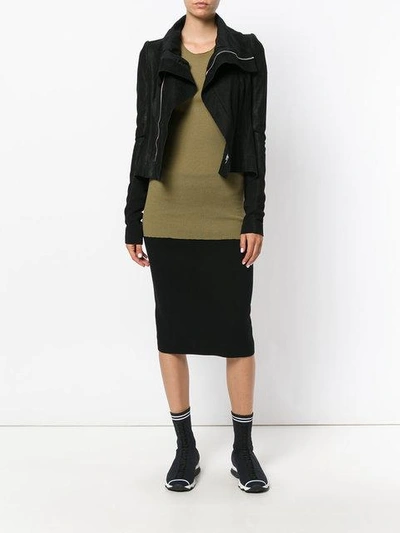 Shop Rick Owens Ribbed Round Neck Sweater
