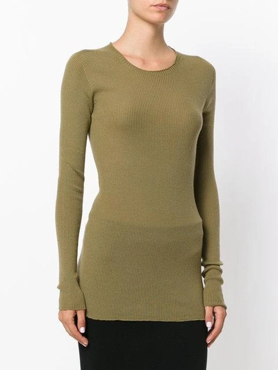 Shop Rick Owens Ribbed Round Neck Sweater