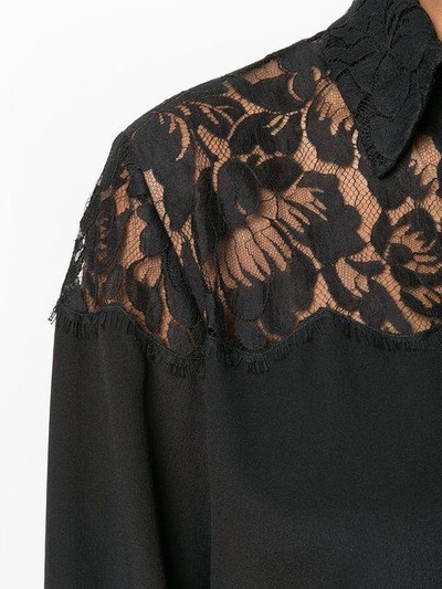 Shop Stella Mccartney Lace Inset Shirt In Black