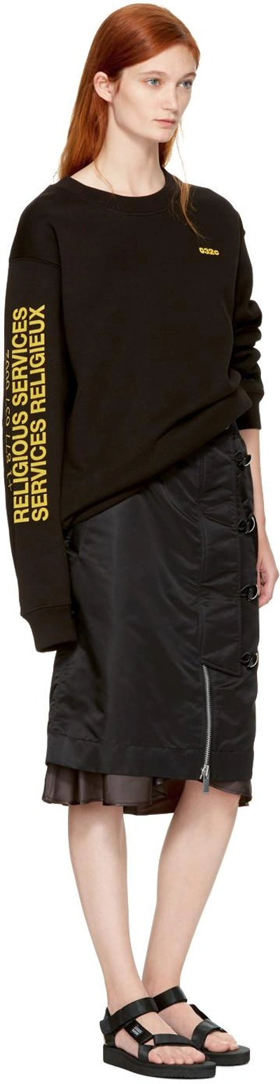 Shop 032c Ssense Exclusive Black Religious Services Sweatshirt In Black/yellow