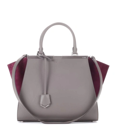 Shop Fendi 3jours Leather Tote In Coal 