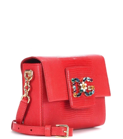 Shop Dolce & Gabbana Dg Millennials Mini Leather Shoulder Bag In Red 1