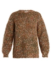 Chloé Round-neck Bouclé Sweater In Khaki Multi