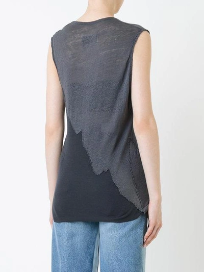 Shop Greg Lauren Tanktop Mit Patchwork-design - Grau In Grey