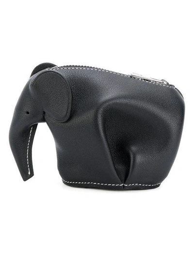 Shop Loewe Elephant Coin Purse In Black