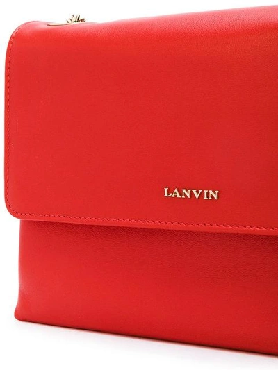 Shop Lanvin Foldover Shoulder Bag In Red