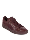 PUMA TEXTURED LEATHER SNEAKERS,0400095217384