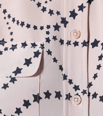 Shop Equipment Signature Star-printed Silk Shirt In Eost Rose