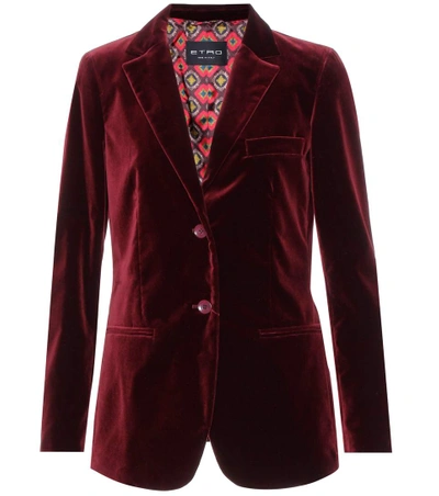 Etro Velvet Blazer In Purple