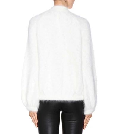 Shop Tom Ford Angora-blend Knitted Cardigan In Chalk