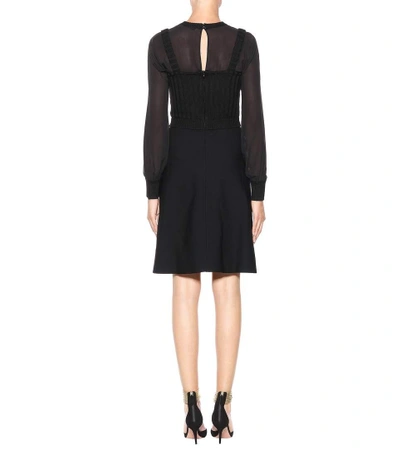 Shop Valentino Long-sleeved Dress In Black