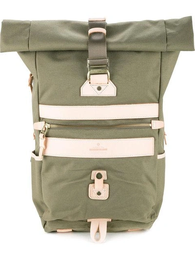 Shop As2ov Attachment Roll Top Bag In Green