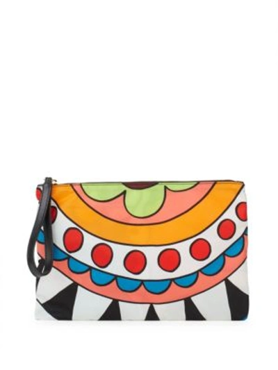 Red Valentino Floral-print Nylon Clutch In Multi