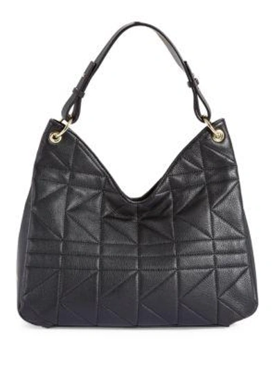 Karl Lagerfeld Letitia Leather Hobo Bag In Black Gold