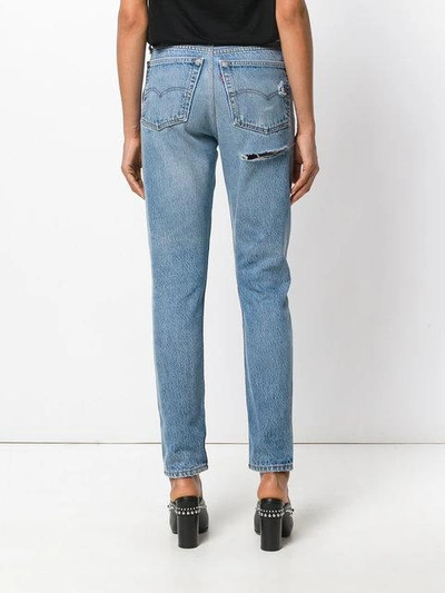 Shop Re/done Ripped Detail Tapered Jeans