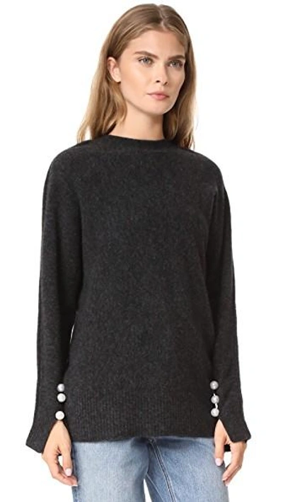 Shop 3.1 Phillip Lim / フィリップ リム Sweater With Back V In Charcoal