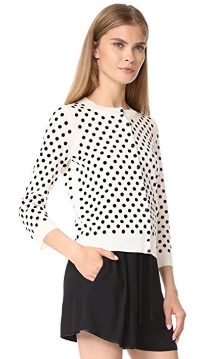 Shop Marc Jacobs Polka Dot Cardigan In Ivory