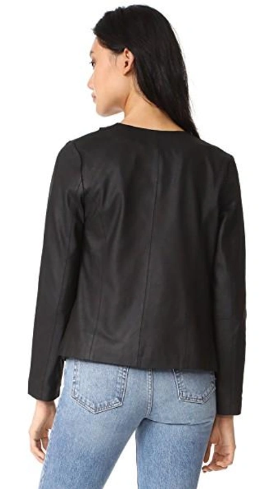 Shop Cupcakes And Cashmere Deva Leather Jacket In Black