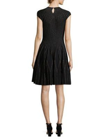 Shop Alexander Mcqueen Volume Wool Mini Dress In Black