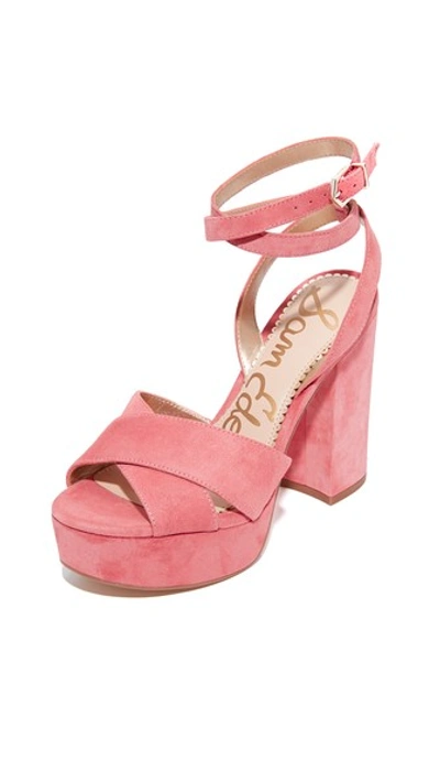 Sam Edelman Mara Platform Sandals In Washed Coral