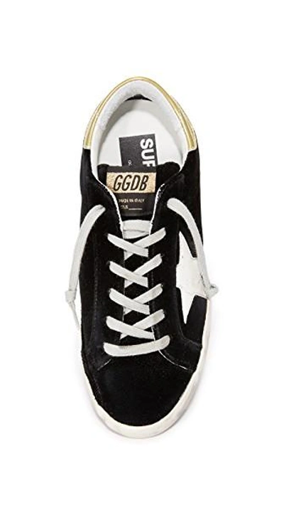 Shop Golden Goose Superstar Velvet Sneakers In Black/white