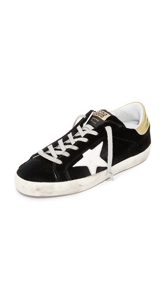 golden goose black velvet sneakers