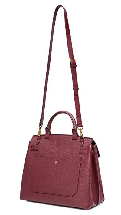 Shop Mcm Milla Satchel In Rustic Brown