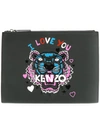 KENZO 'I Love You' tiger clutch,F762SA607FA312174860