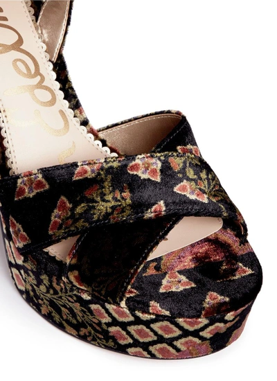 Shop Sam Edelman 'mara' Graphic Print Velvet Sandals