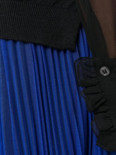 Shop N°21 Nº21 Sheer Panel And Frill Trim Sleeve Knit Top - Black