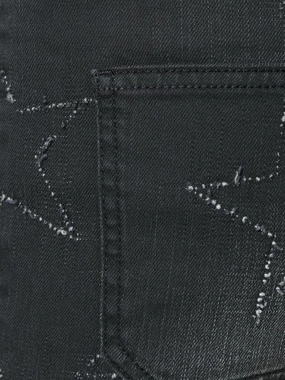 Shop Stella Mccartney Star Stitched Crop Flare Jeans In Black