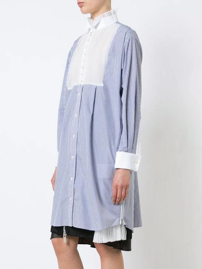 Shop Sacai Oversized Striped Shirt