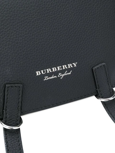 BURBERRY Calfskin Large Bridle Saddle Bag Black 437211
