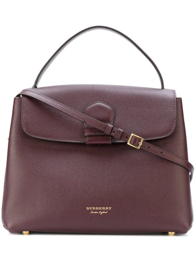 Burberry Medium Grainy Leather And House Check Tote Bag In Mahogany Red |  ModeSens