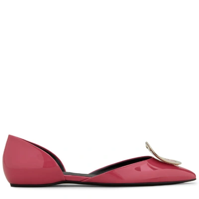 Roger Vivier Dorsay Ballerinas In Patent Leather In Pink