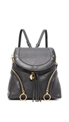 See By Chloé Olga Grained-leather Backpack In Nero