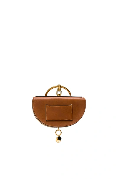 Shop Chloé Small Nile Leather Minaudiere In Caramel