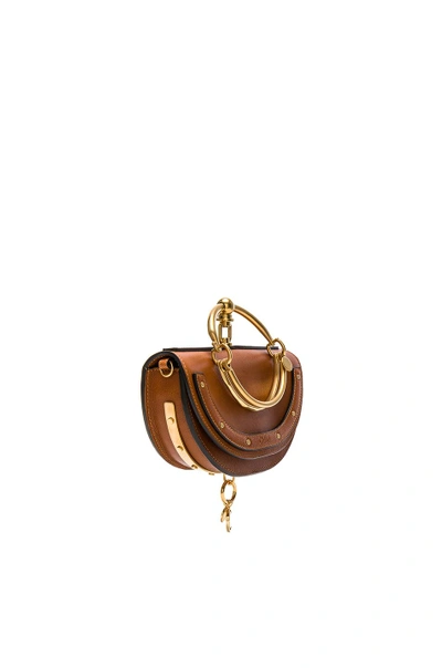 Shop Chloé Small Nile Leather Minaudiere In Caramel