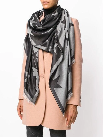 Shop Stella Mccartney Star Patterned Scarf - Grey