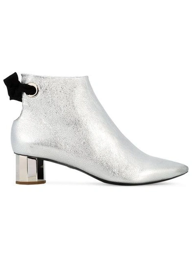 Shop Proenza Schouler Metallic Silver Pointed Ankle Boots