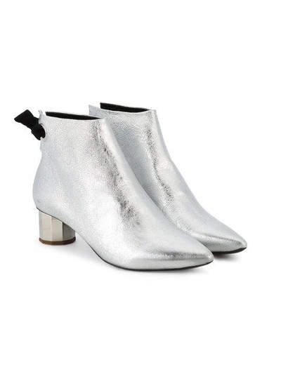 Shop Proenza Schouler Metallic Silver Pointed Ankle Boots