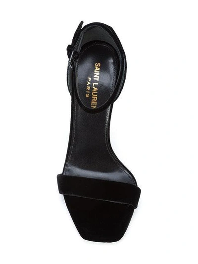 Shop Saint Laurent Velvet Sandals