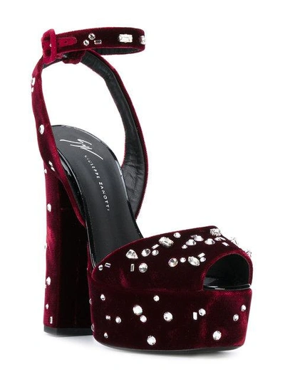 Shop Giuseppe Zanotti Dazzling Betty Platform Sandals In Red
