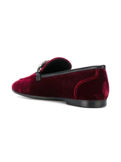 Shop Giuseppe Zanotti Clover Loafers In Red