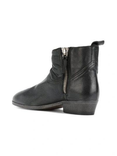 Shop Golden Goose Stitching Detail Boots In Black