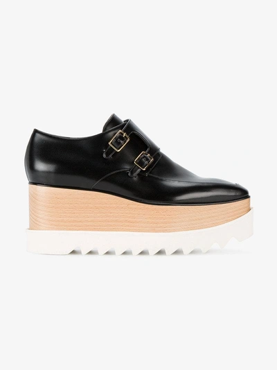 Shop Stella Mccartney Elyse Wedge 85 Platform Shoes In Black