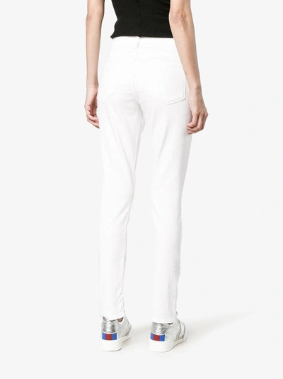 Shop Frame Denim Le Garcon White Mid Rise Skinny Jeans