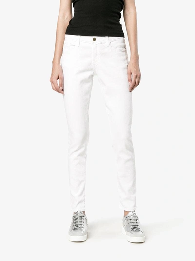 Shop Frame Denim Le Garcon White Mid Rise Skinny Jeans