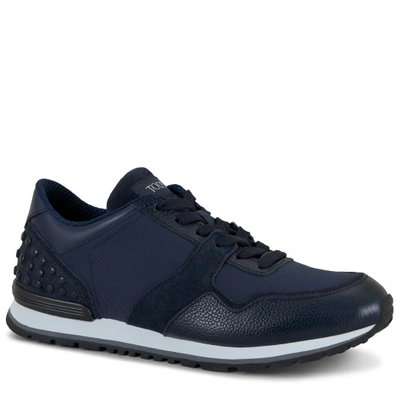 Tod's Sneakers In Leather In Blue